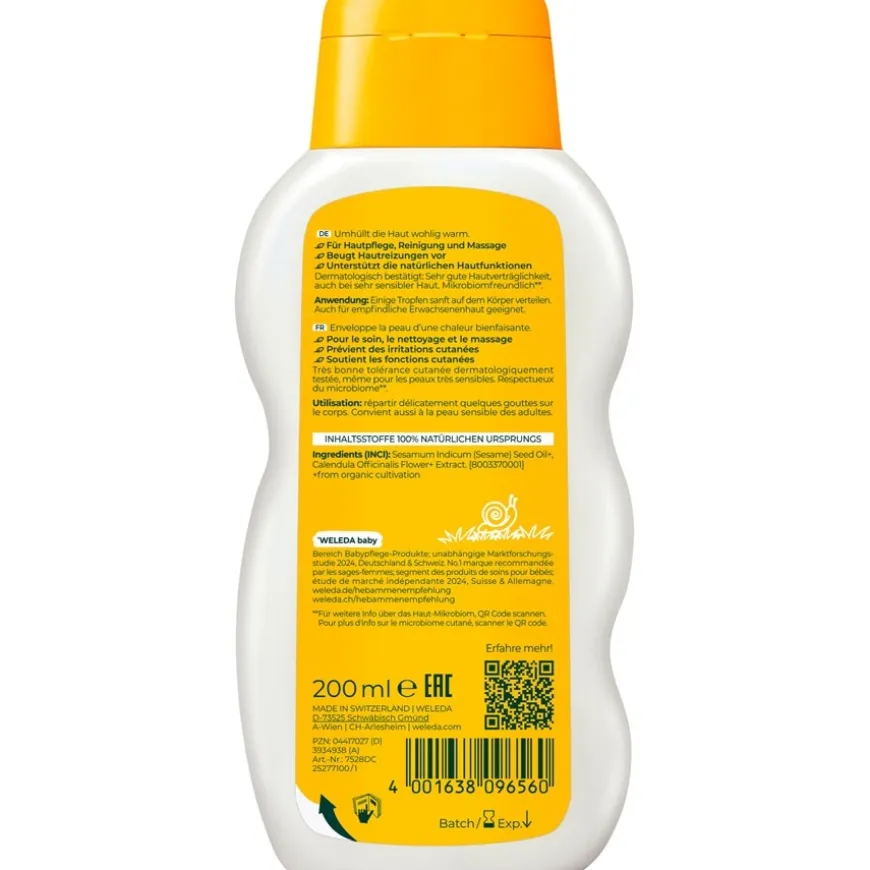 Calendula Verzorgingsolie Geurvrij, Verzorgt, beschermt & reinigt mild