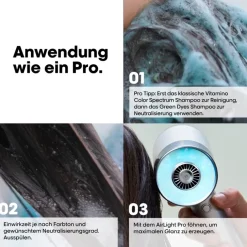 Groene kleurstoffen neutraliserende shampoo