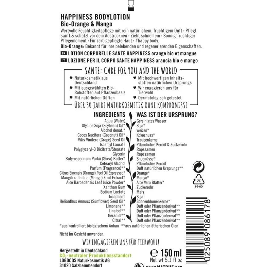 Happiness Body Lotion Bio Sinaasappel
