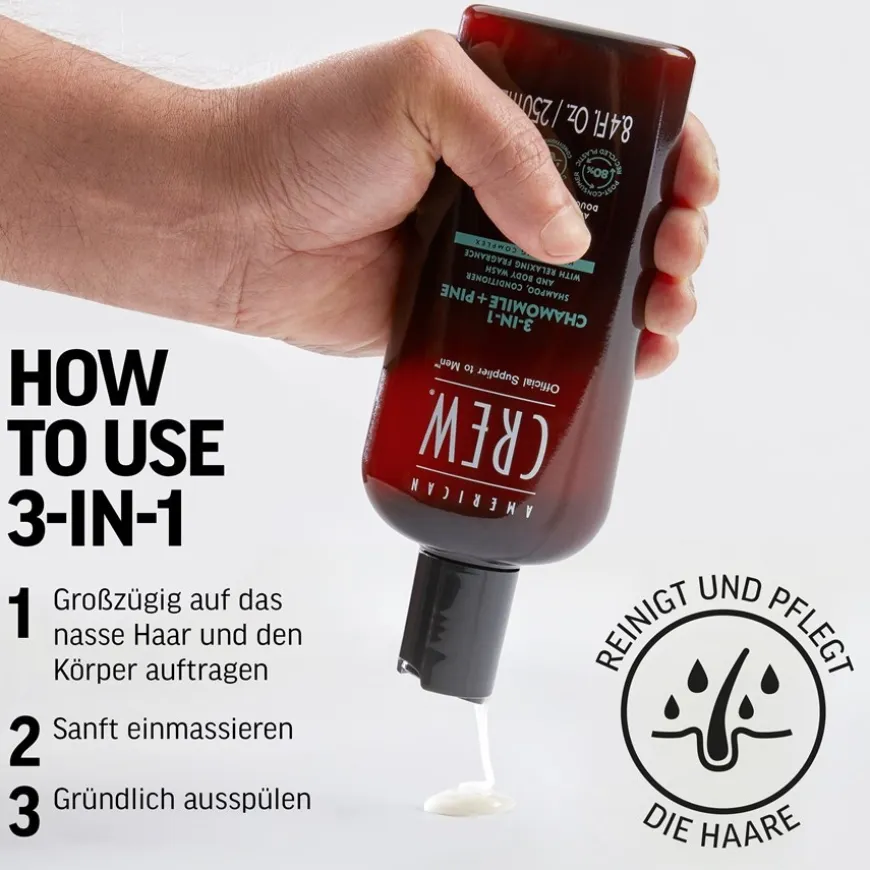 3-in-1 Chamomile + Pine Shampoo, Conditioner and Body Wash