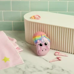 Mini - Haarborstel Roze Eenhoorn, Steil & krullend haar