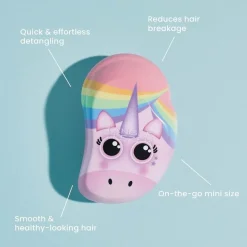 Mini - Haarborstel Roze Eenhoorn, Steil & krullend haar