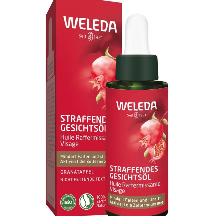 Verstevigende gezichtsolie granaatappel, Vermindert lijntjes en rimpels. Verstevigt en voedt intensief