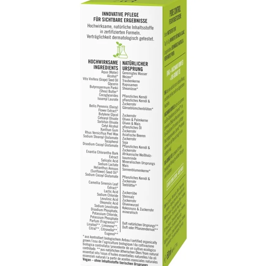 Vochtinbrengende crème tegen poriën met BHA, niacinamide complex & organische groene thee