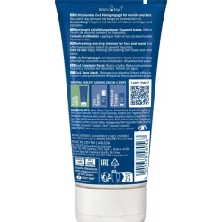 Voor Mannen 2in1 Gezichtsreiniger, Verfrissende reiniging van diepe poriën voor gezicht en baard