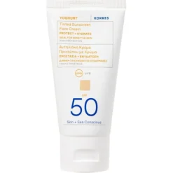 Yoghurt getinte zonnecrème voor het gezicht SPF50